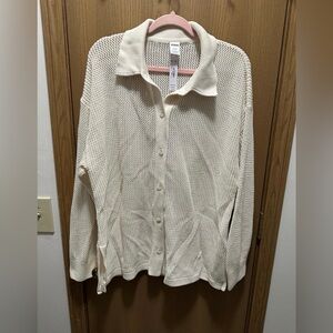 Victoria's Secret PINK Crochet button down top